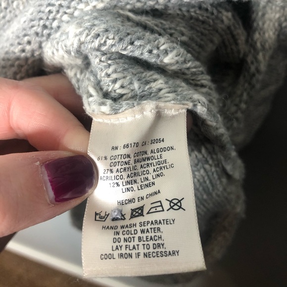 ANTHRO Sparrow Slub Back Button Gray Sweater - Picture 4 of 8